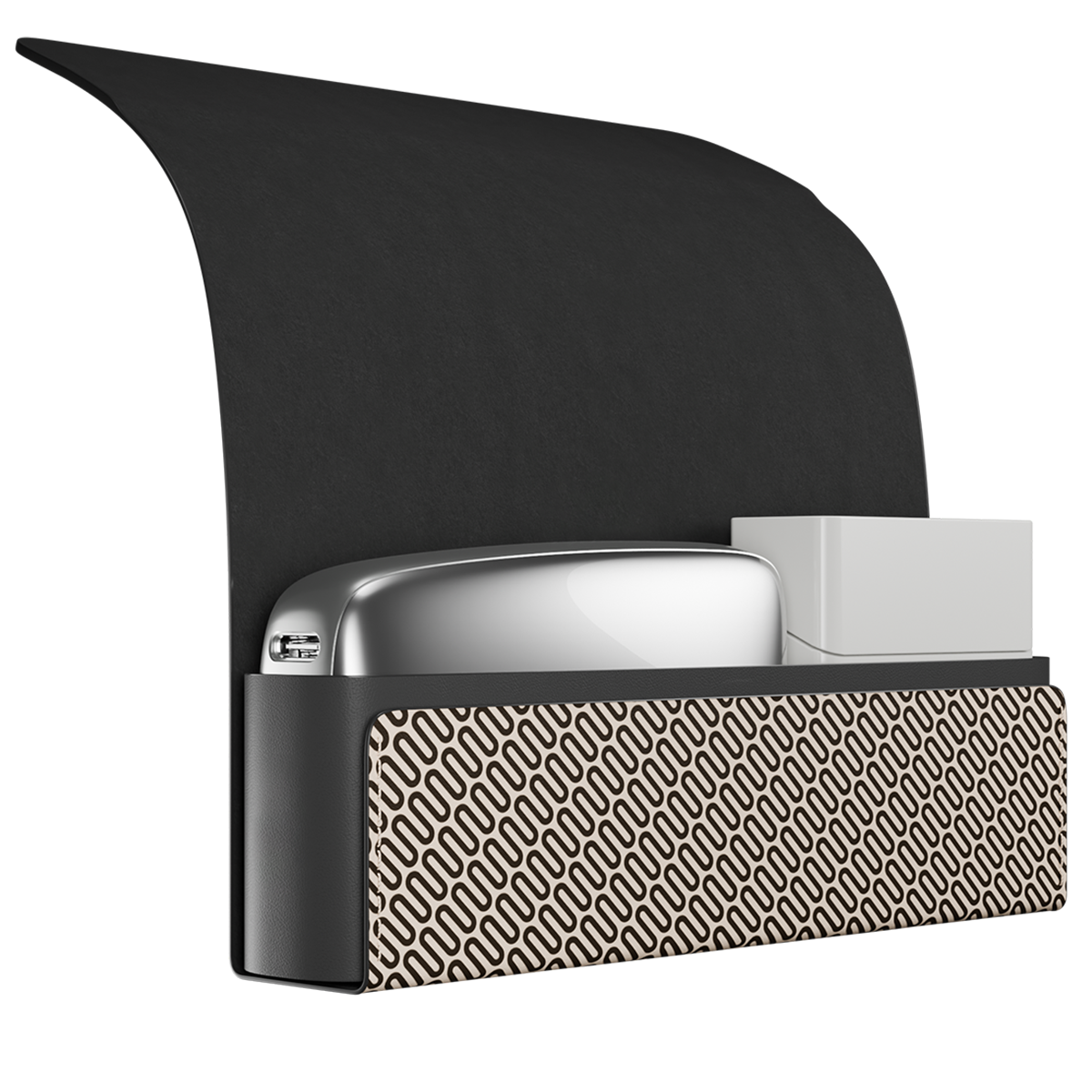 Кожаный органайзер для устройства - Бежевый с принтом