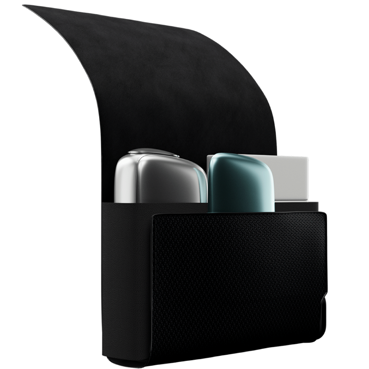 Компактний органайзер Все в одному зі шкіряними вставками - Чорний