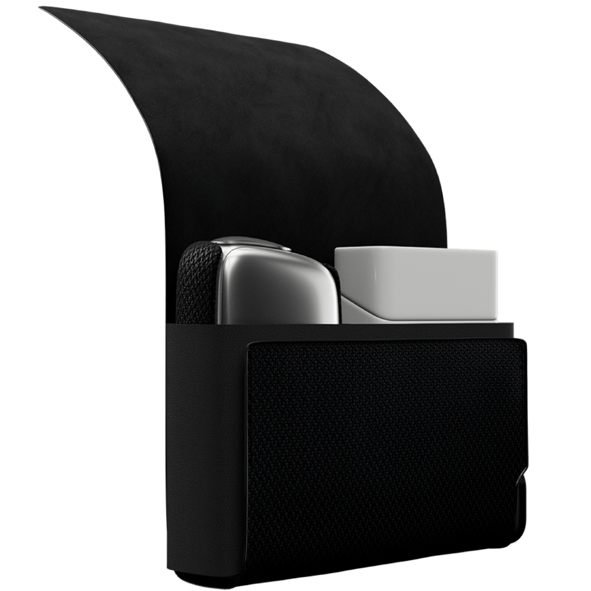 Компактний органайзер Все в одному зі шкіряними вставками - Чорний