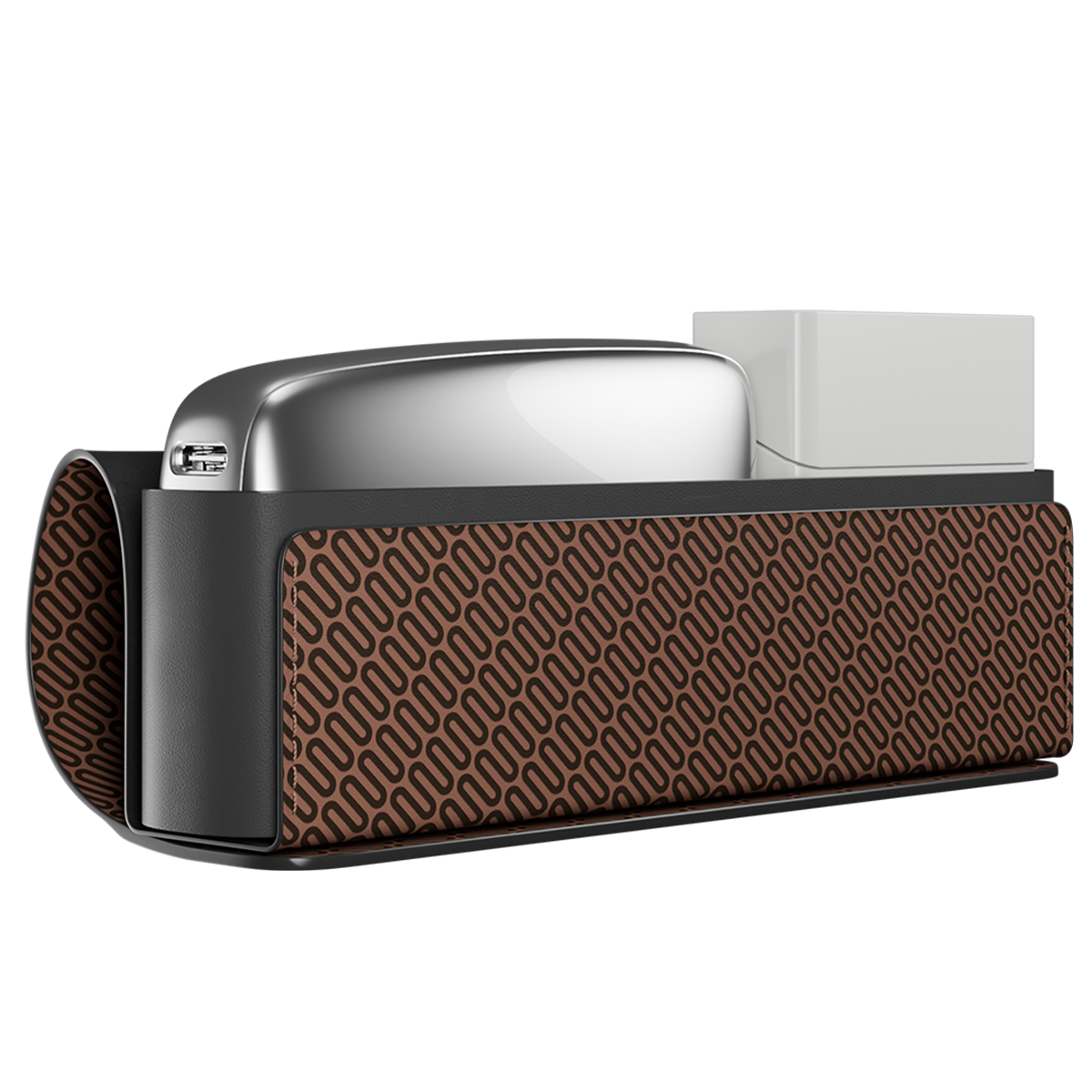 Органайзер для устройства кожаный - Коричневый c принтом