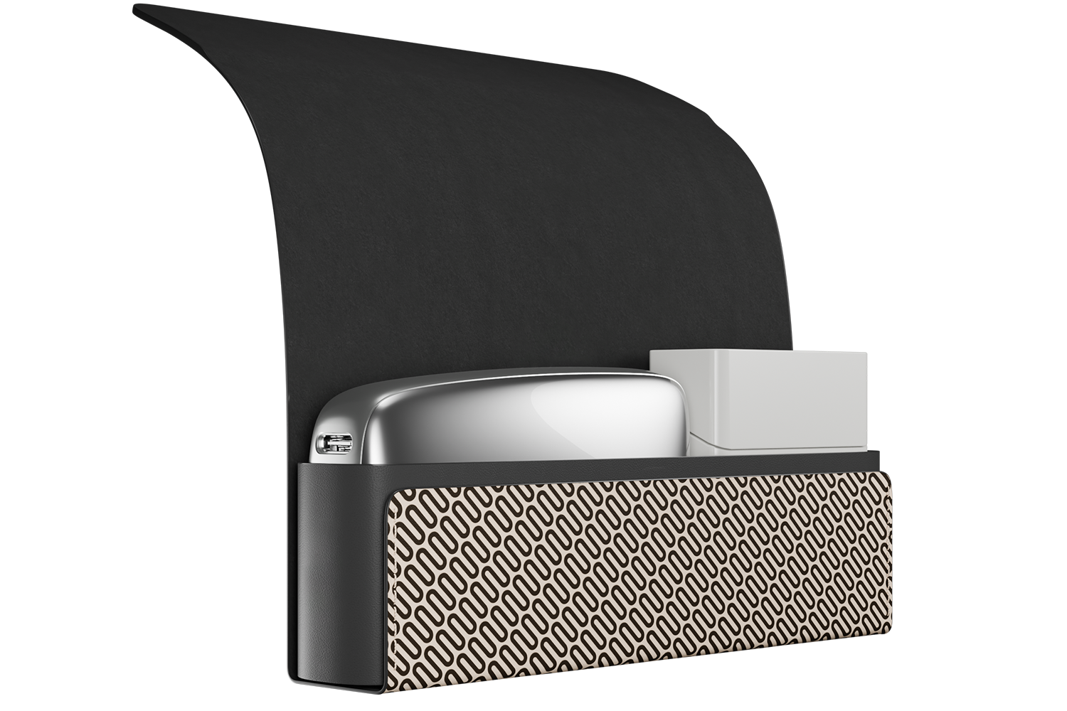 Кожаный органайзер для устройства - Бежевый с принтом