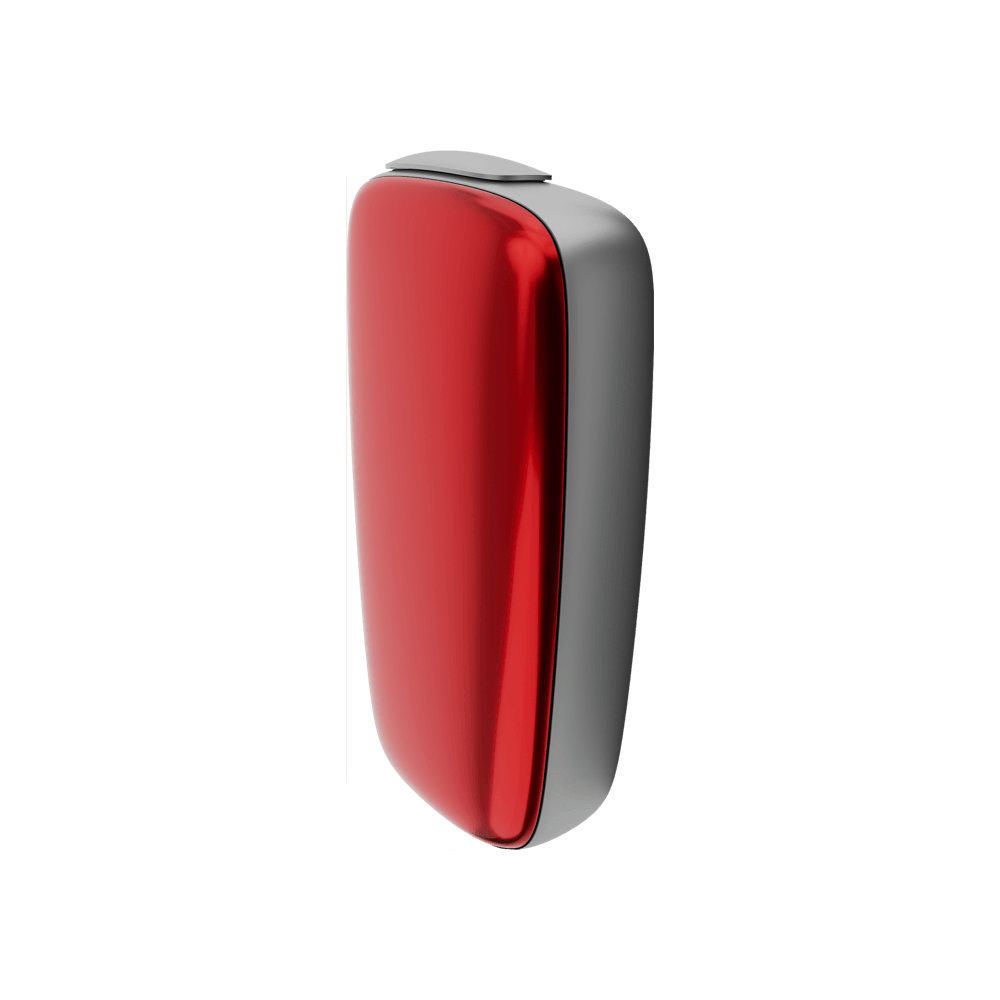 Ploom X Advanced — передня панель кольору червона лава — вид збоку
