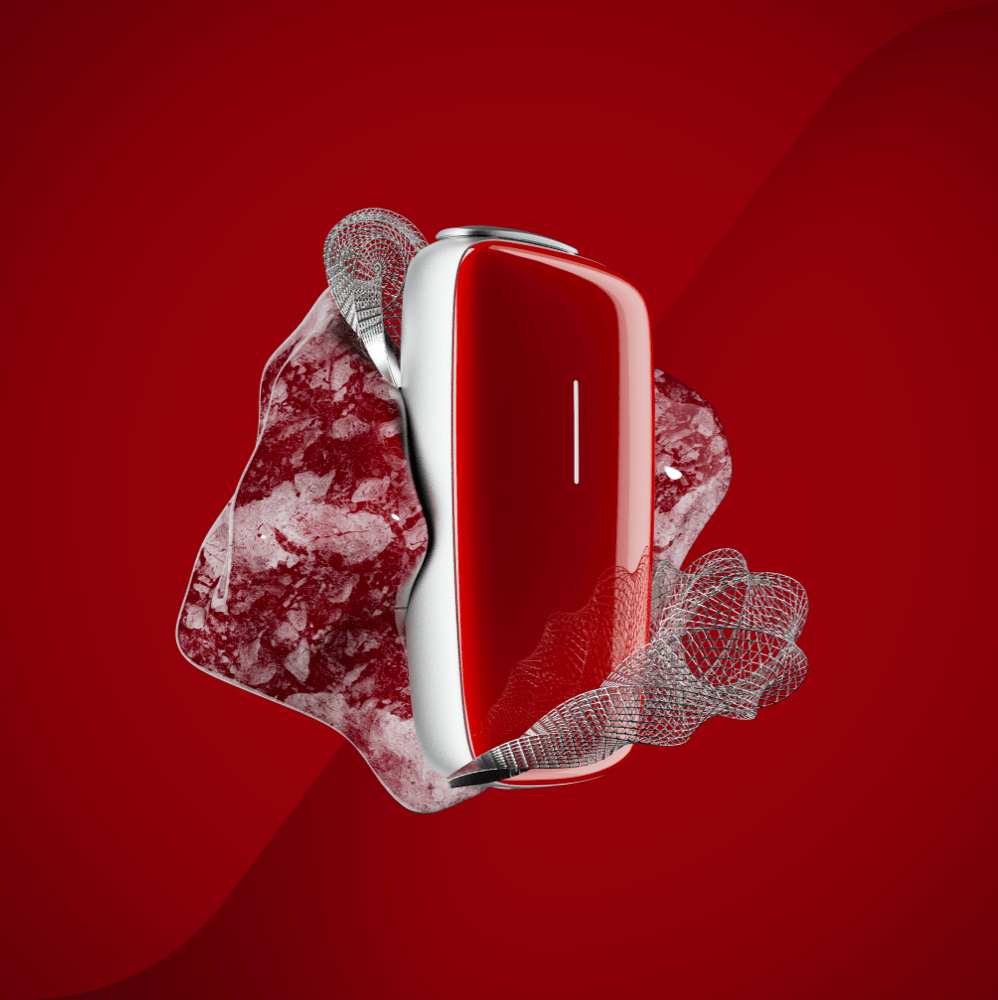 Ploom X Advanced — передня панель кольору червона лава — текстура
