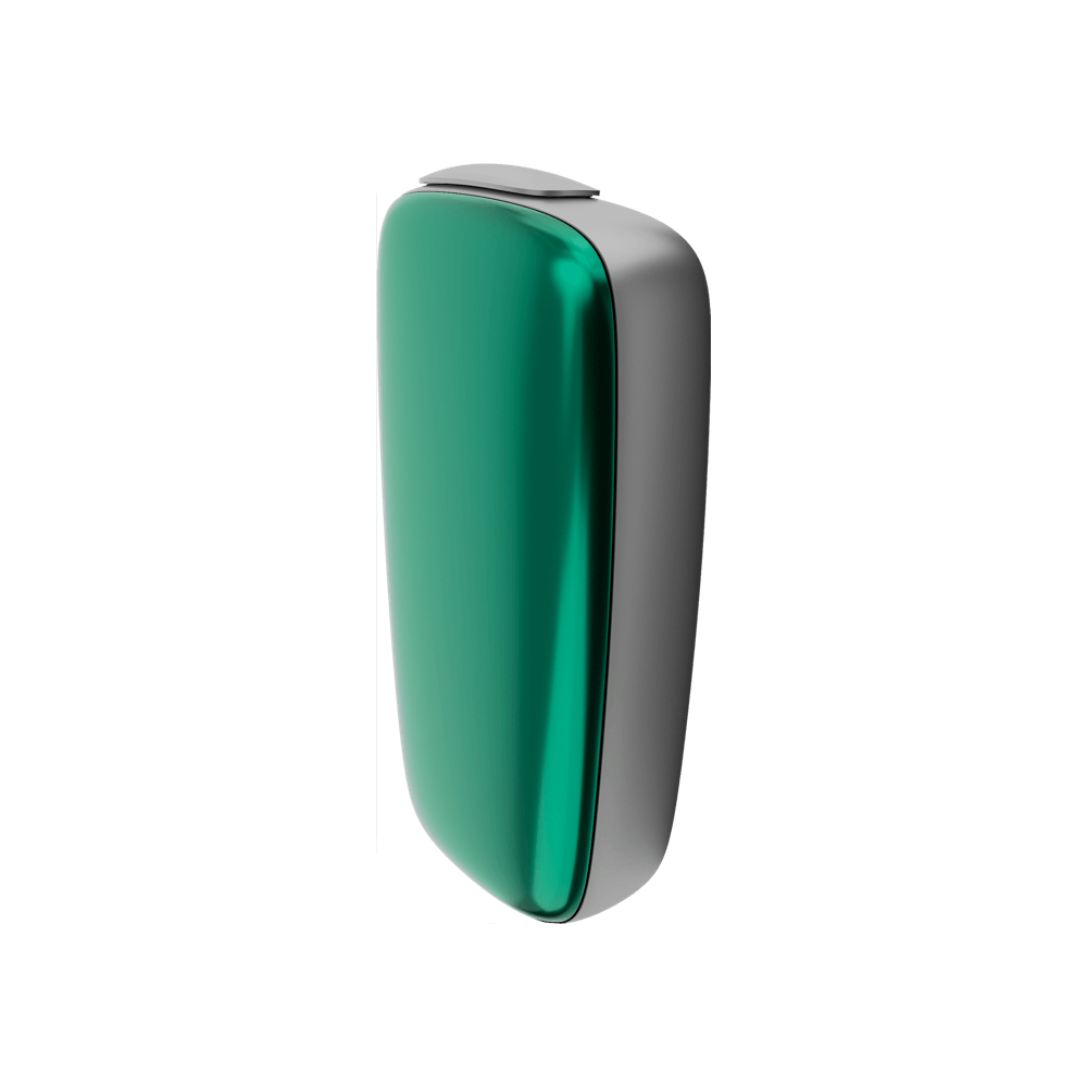 Ploom X Advanced — передня панель кольору тропічний зелений — вид збоку
