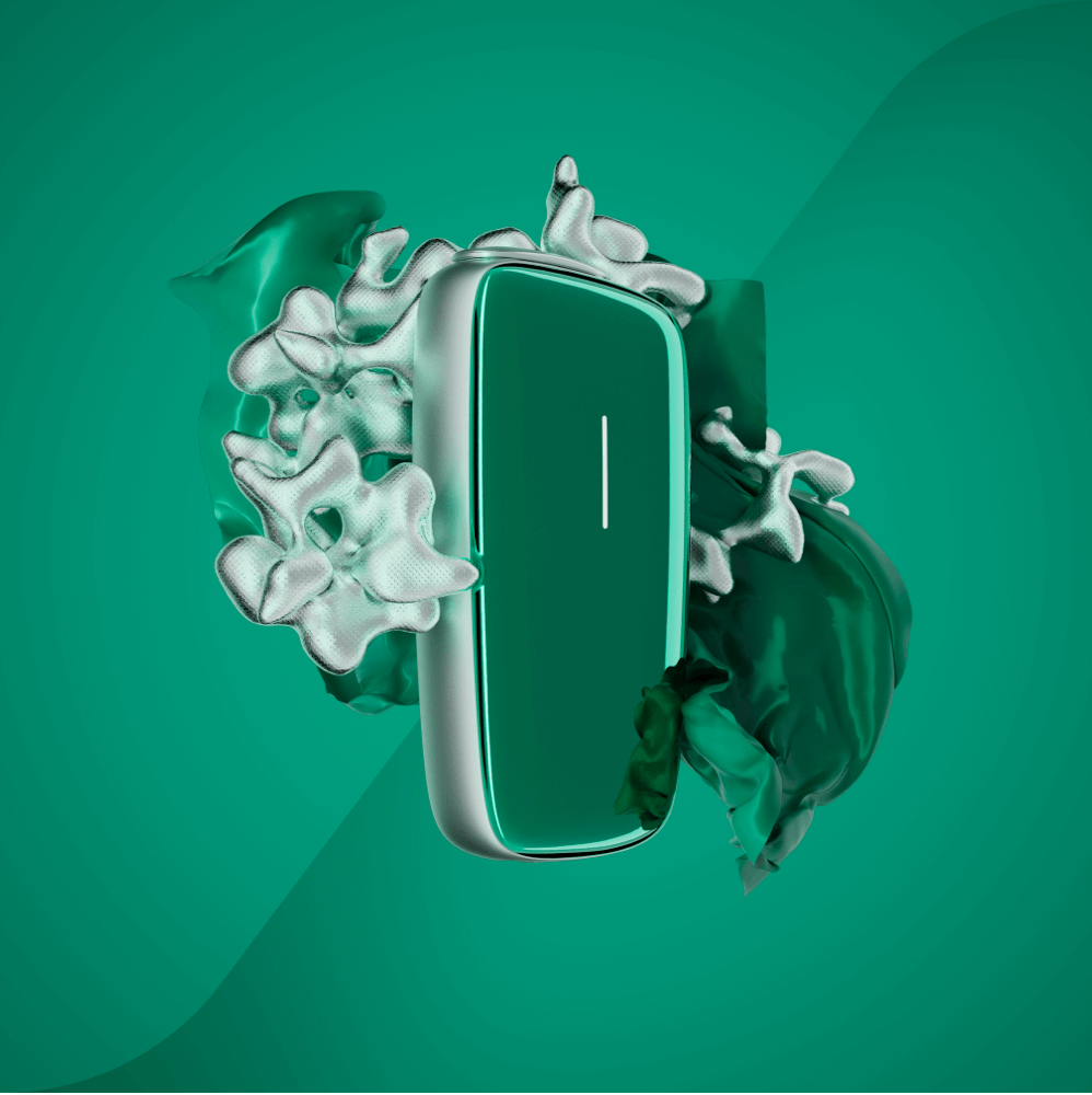 Ploom X Advanced — передня панель кольору тропічний зелений — текстура
